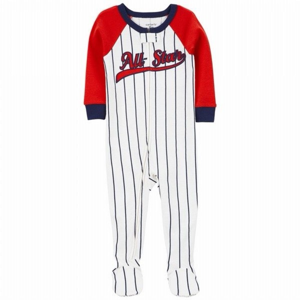 Baseball One-Piece Footed Pajamas